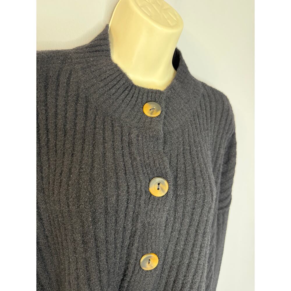 Free People Women's Cocoa Henley Pullover Sweater Black Relax Soft Sz L - Picture 3 of 13
